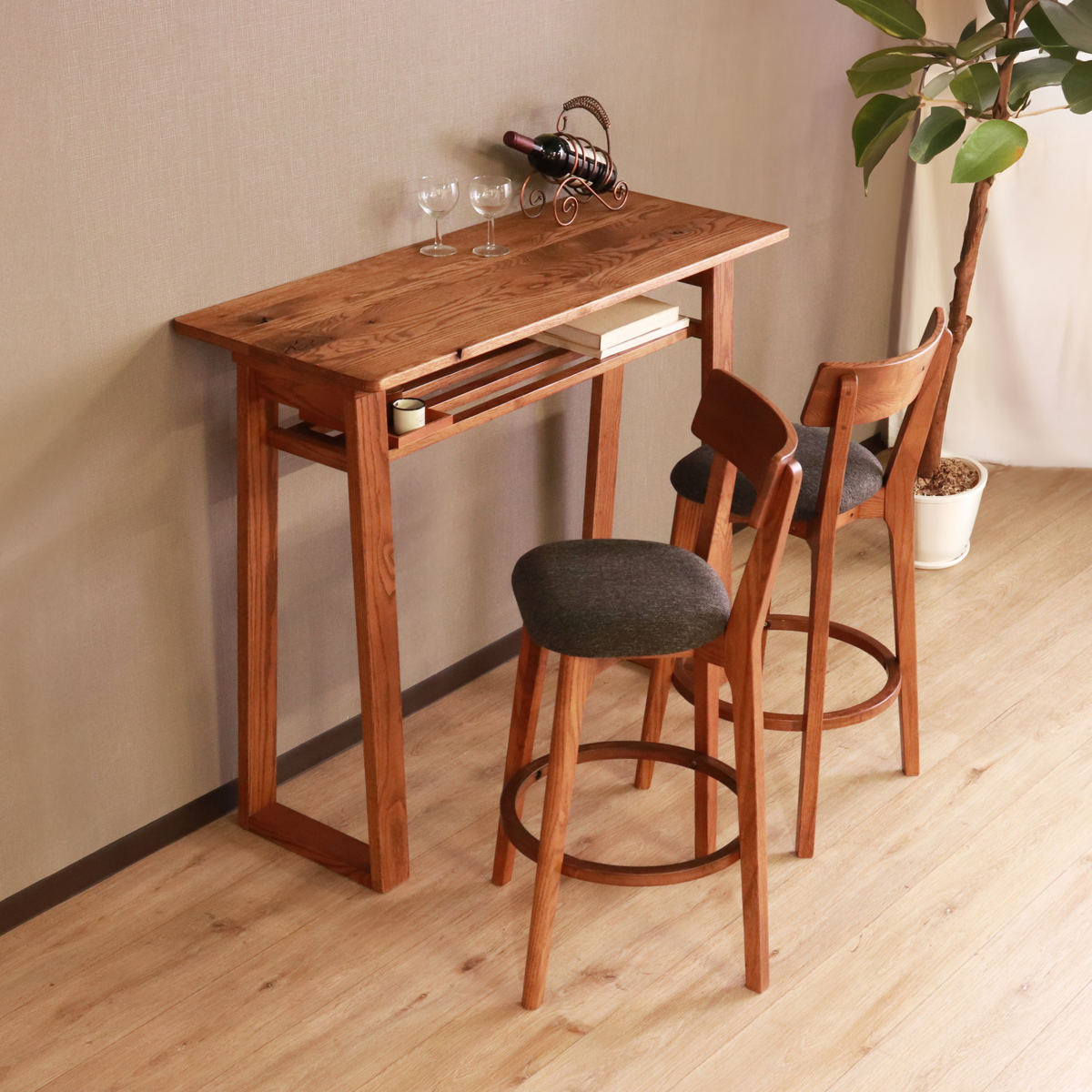 150×35 90 カウンターテーブル 無垢材 アンティーク風 木目調 天然素材