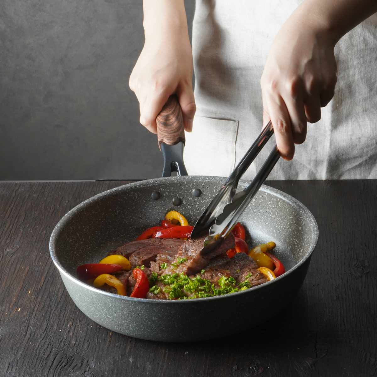 フライパン 24cm 深型 IH対応 イージーロング （ ガス火 IH 対応 深型