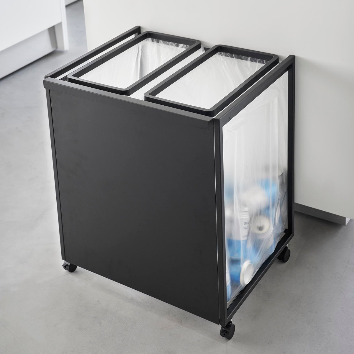 dショッピング |山崎実業 tower 目隠し分別ダストワゴン タワー 45L 2