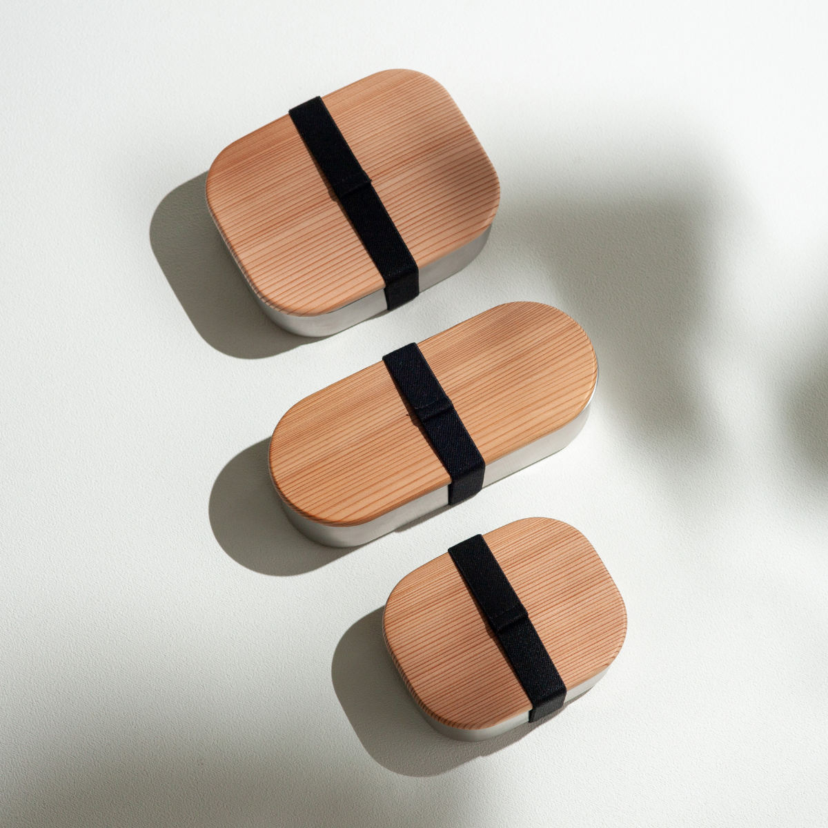 弁当箱 1段 570ml HANAKO 木蓋つきフードボックスステンレス小判型