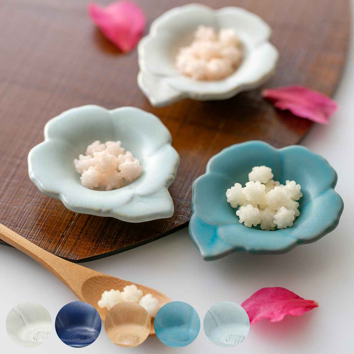 プレート 8cm 輪花皿 花皿 花シリーズ 洋食器 陶器 日本製 ぎんはく