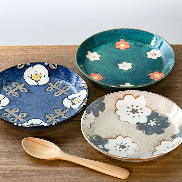 プレート 14cm ノルディックフラワー 磁器 美濃焼 日本製 同色5枚