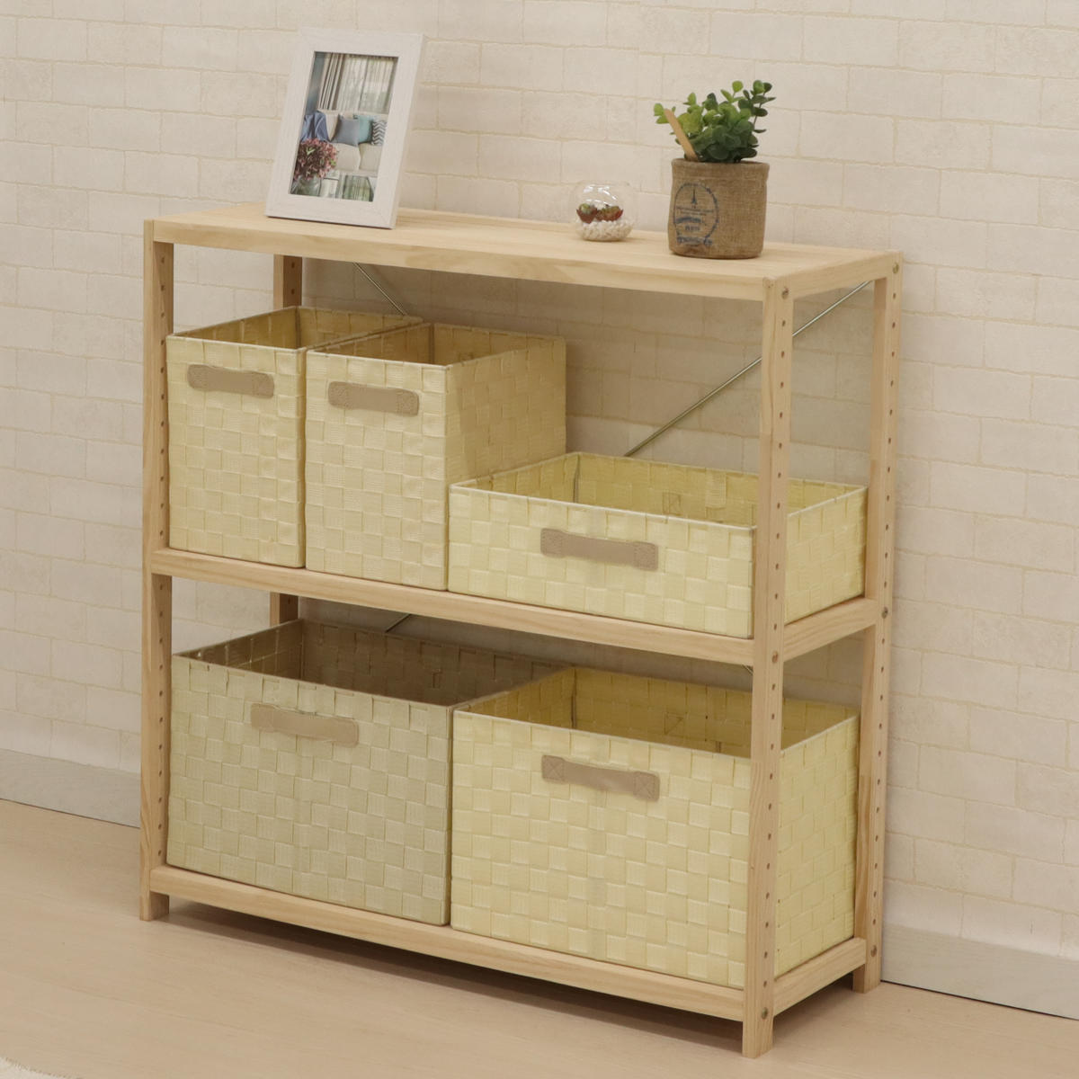 フリーラック 木製 パインラック 3段 幅82cm （ シェルフ ラック 棚