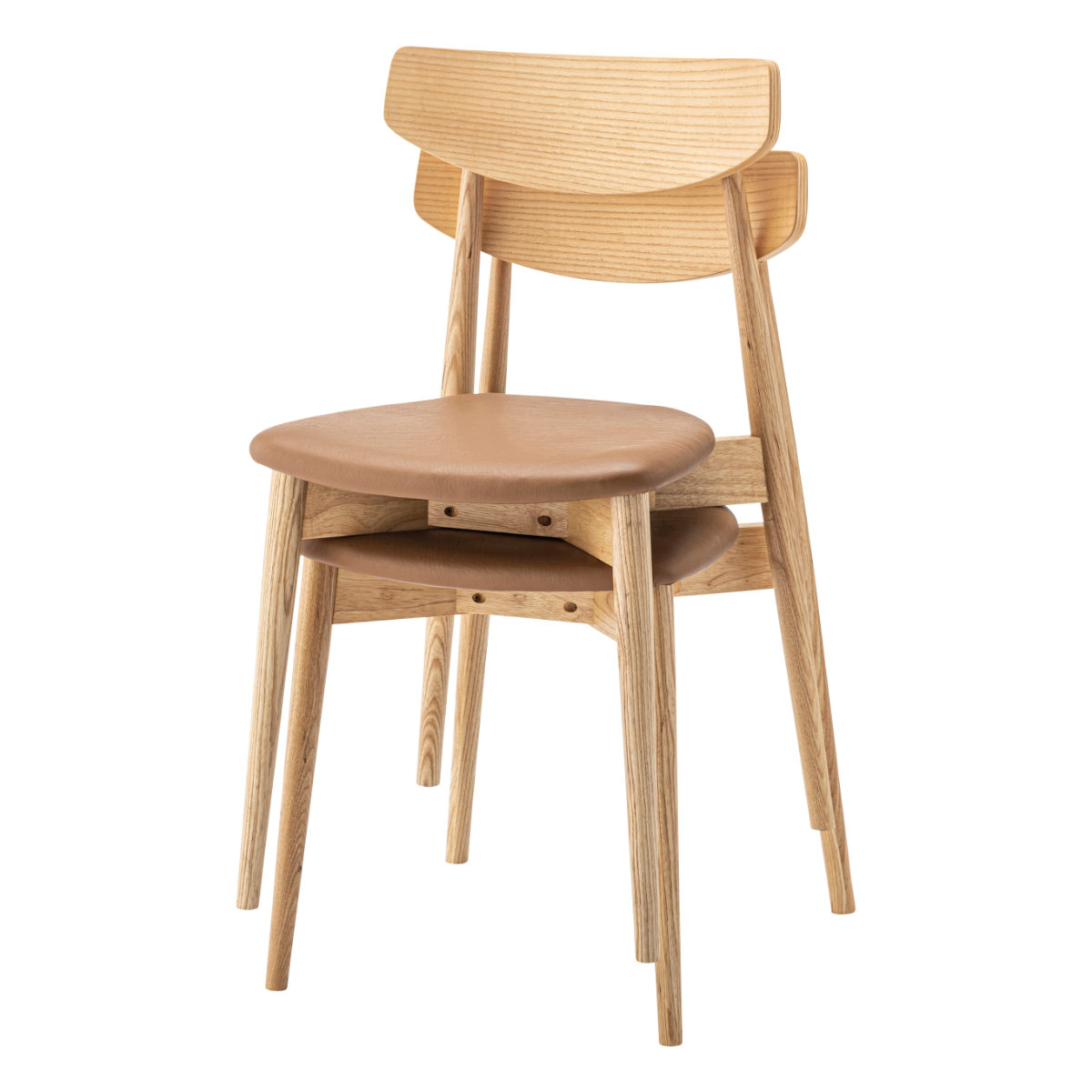 ダイニングチェア 同色2脚セット 座面高45cm スタッキング （ 食卓