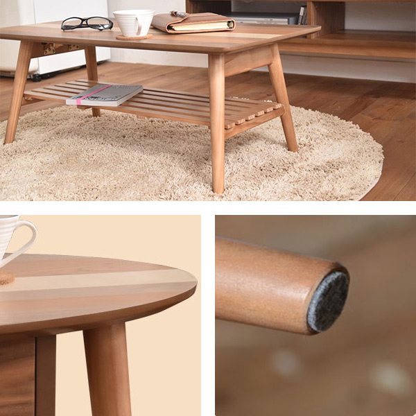 ローテーブル 座卓 突板寄木 YOGEAR 幅88cm オーバル （ テーブル