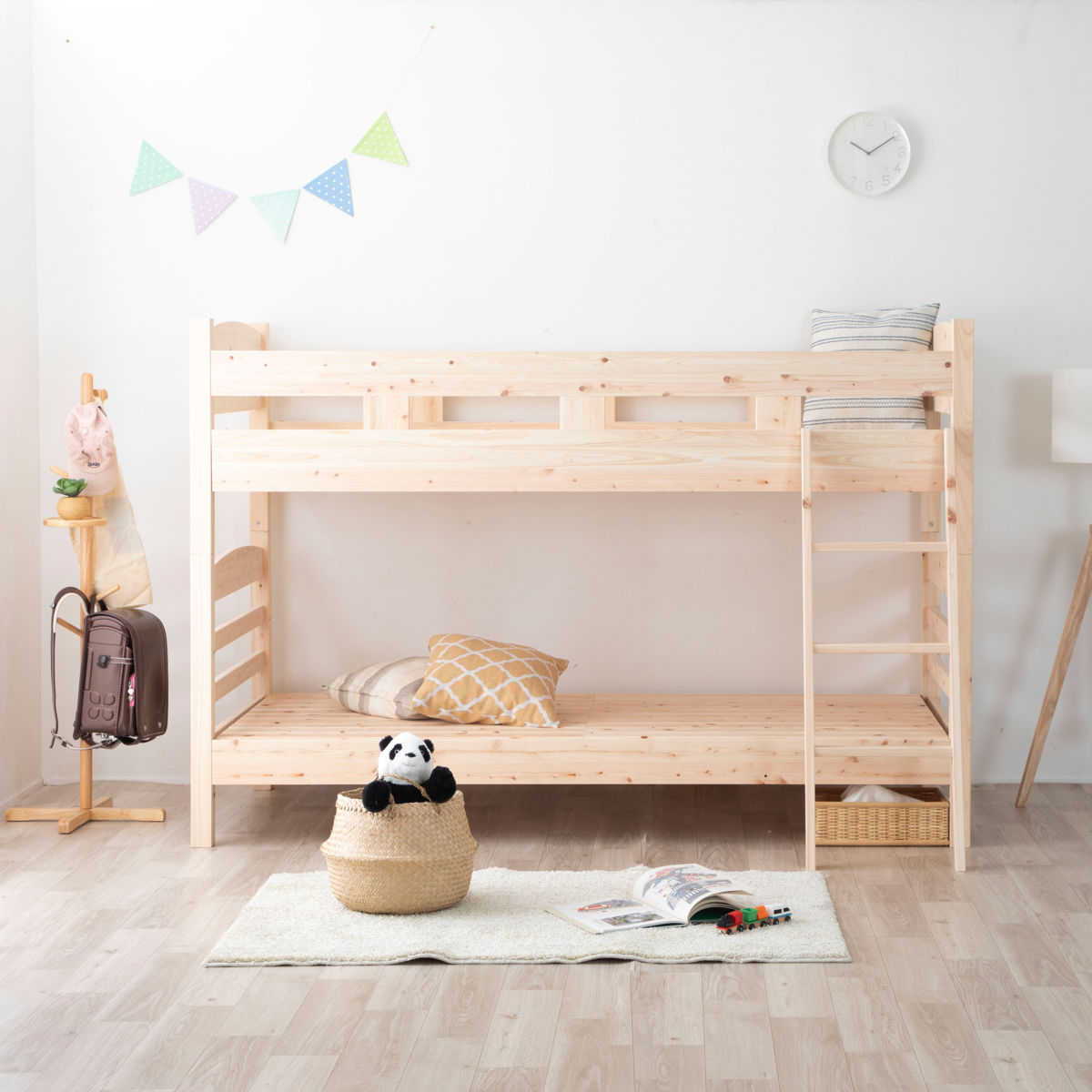 2段ベッド 国産ひのき 組み替え可能 シングル～キング すのこ 天然木