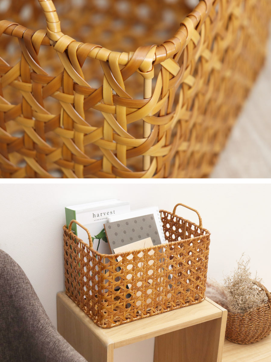 ユティルオクタ レクトバスケット 洗える （ バスケット かご 手編み