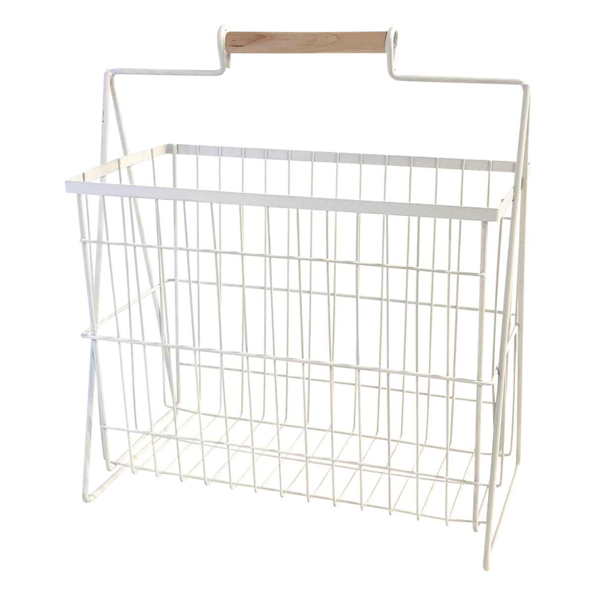 dショッピング |マガジンラック アイアン 木製持ち手付き リーニエ