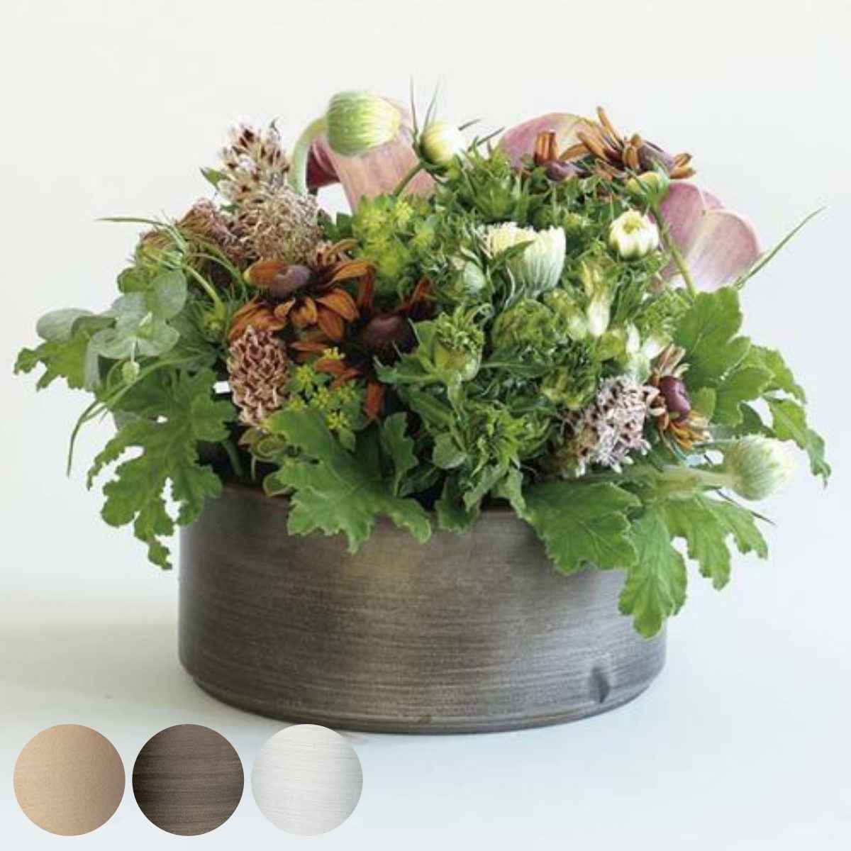 花瓶 MC浅型円柱 直径17×高さ8cm （ 花器 花びん フラワーベース