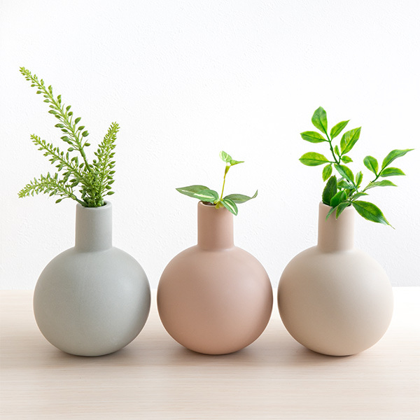 花瓶 陶器 フラワーベース ロング ASH 直径10.5×高さ13cm （ 花びん