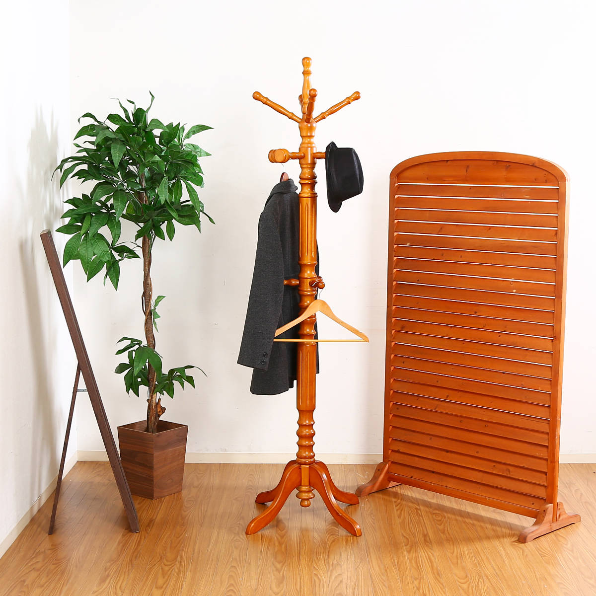 ポールハンガー 木製 イタリアンコートハンガー コートハンガー 小枝