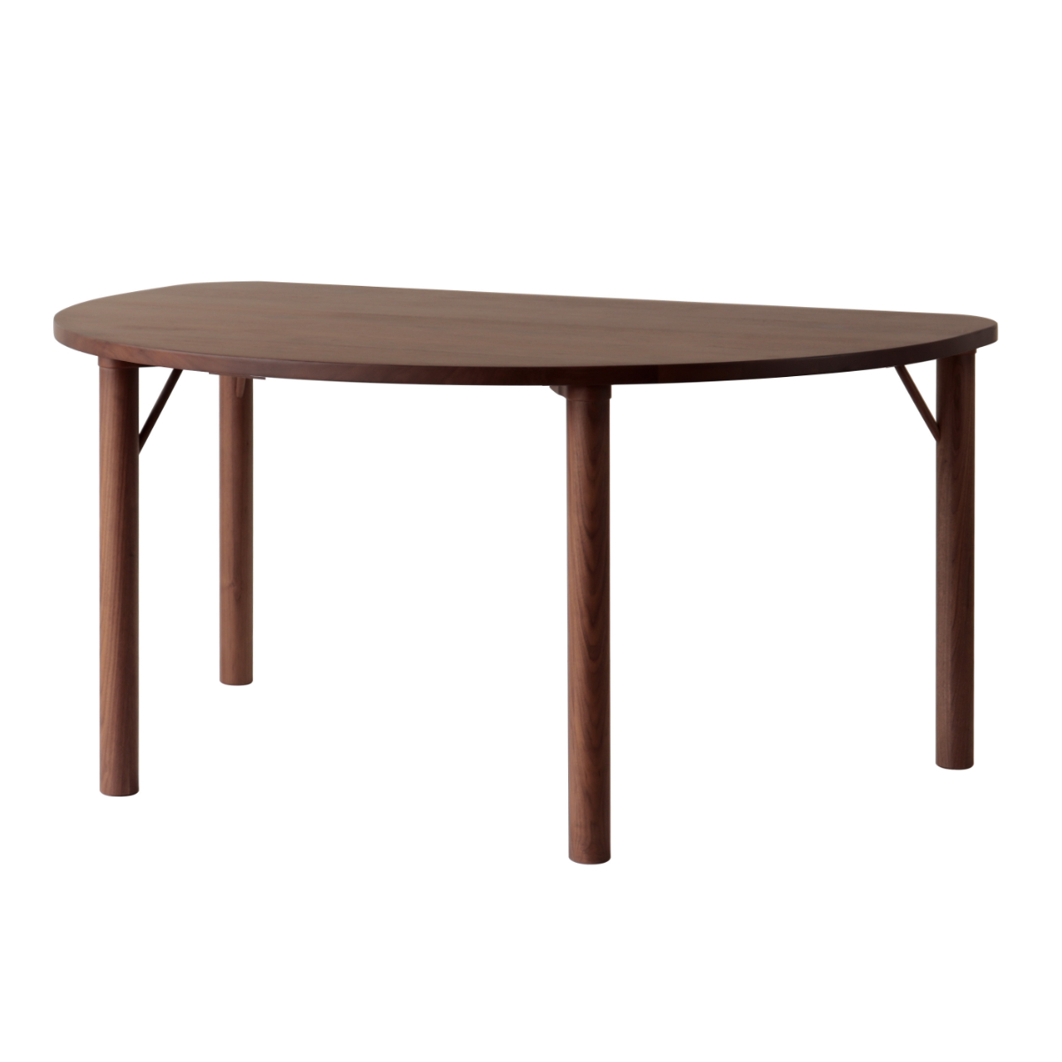 ダイニングテーブル ウォールナット材 半円型 幅150×奥行100cm