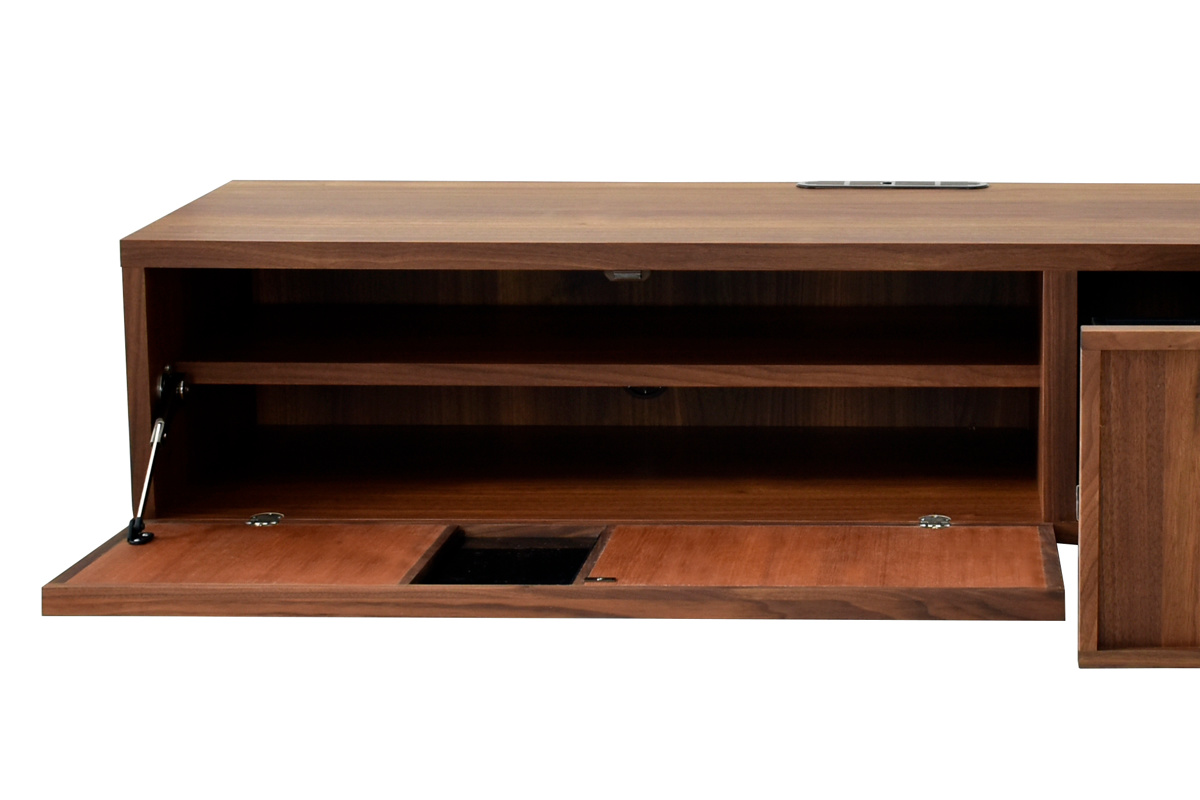 ローボード 和モダン ウォールナット材 KAKA 日本製 幅170cm （ カカ