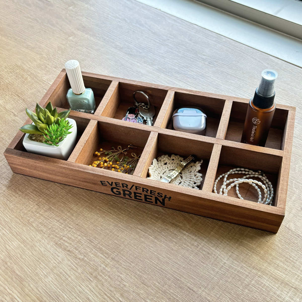 878仕切り付 木箱 ウッドボックス 箱 アメリカ ボトルホルダー レア