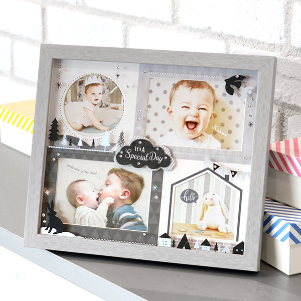フォトフレーム 壁掛け L判 4枚 赤ちゃん NORD AMICA 写真立て