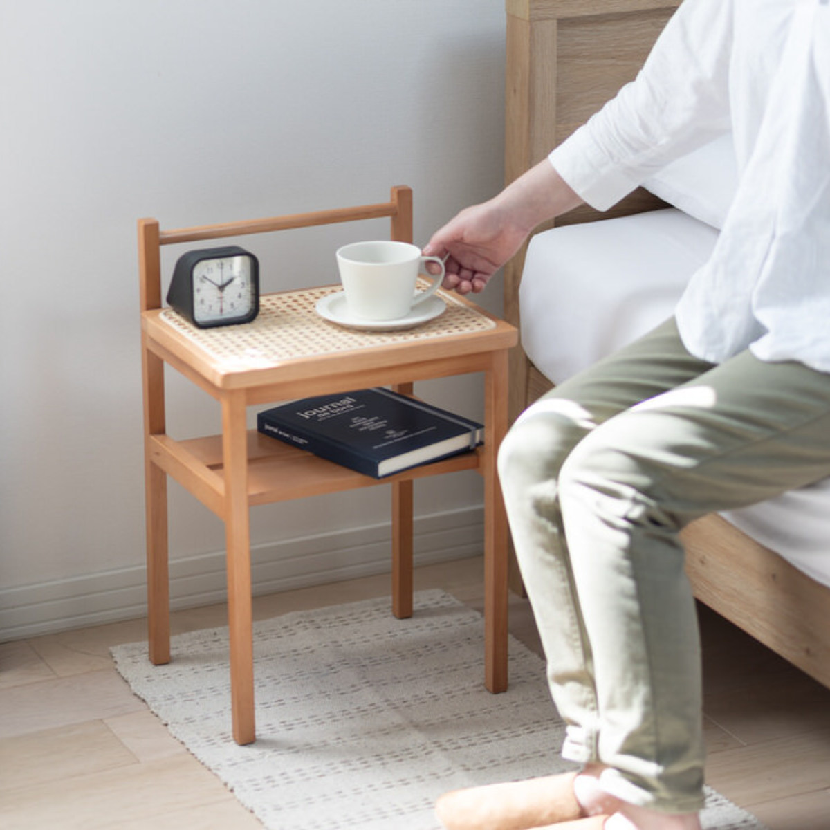 dショッピング |Mash サイドテーブル ラタン 高さ53cm 天然木 （ 椅子