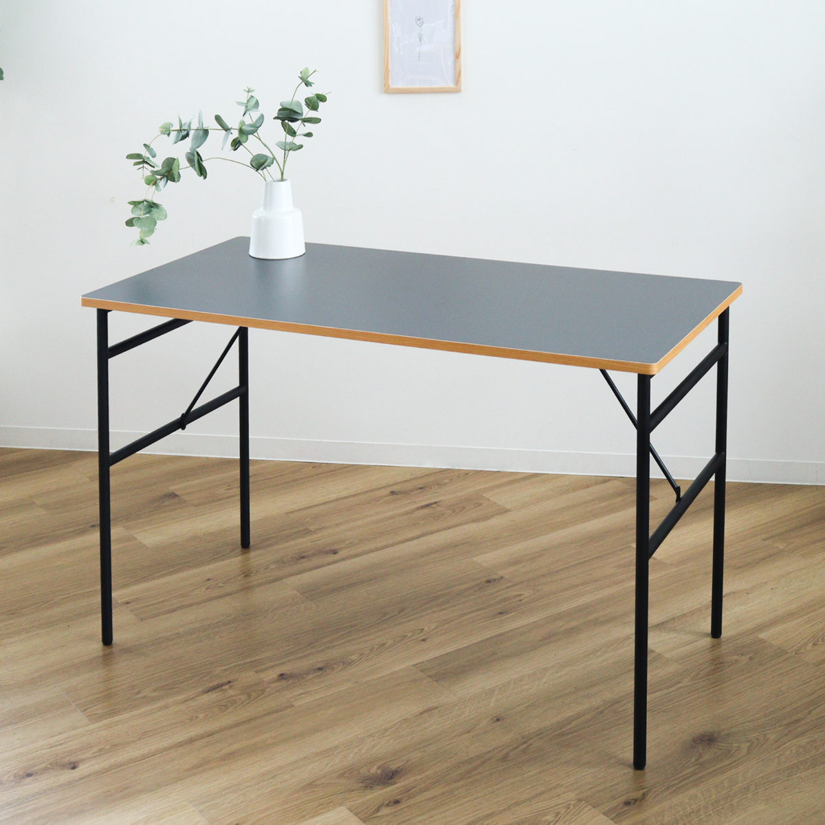 ダイニングテーブル 幅120cm 木製 メラミン スチール （ 食卓テーブル