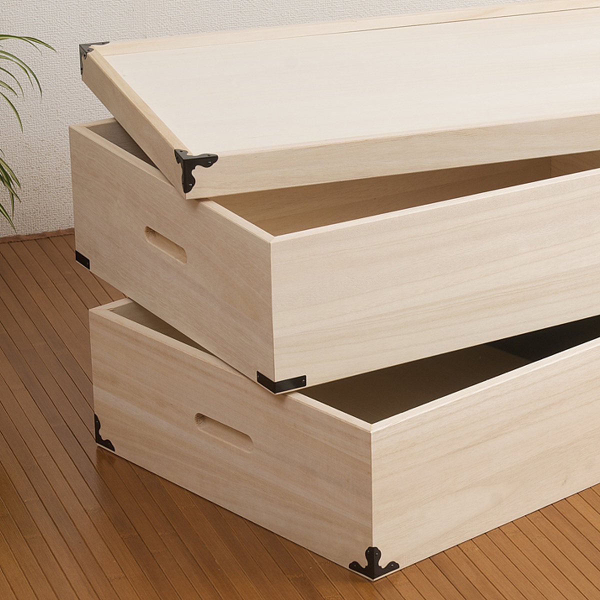 桐 衣装ケース 衣装箱 深型2段 91cm 日本製 （ 完成品 桐衣装箱 天然木