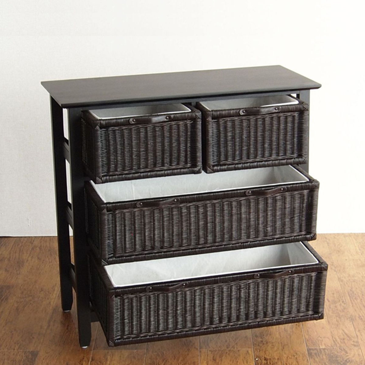 籐 ラタンチェスト 3段 幅81cm ランドリーチェスト ラタン家具