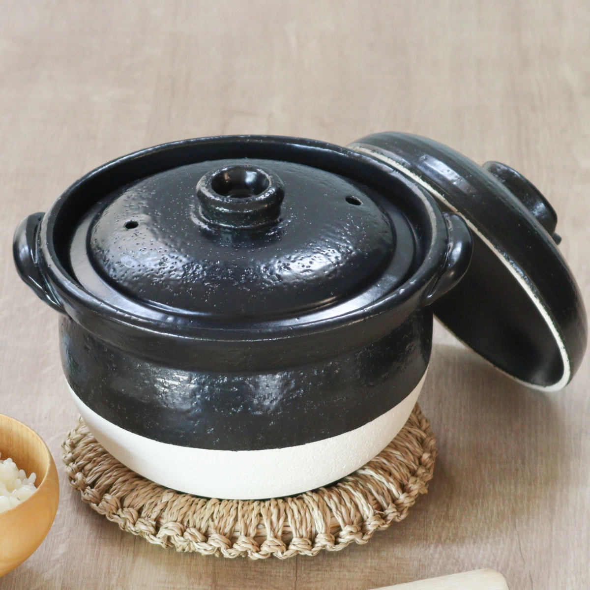 dショッピング |炊飯土鍋 3合 絶品ごはん鍋 中蓋付き 萬古焼 日本製