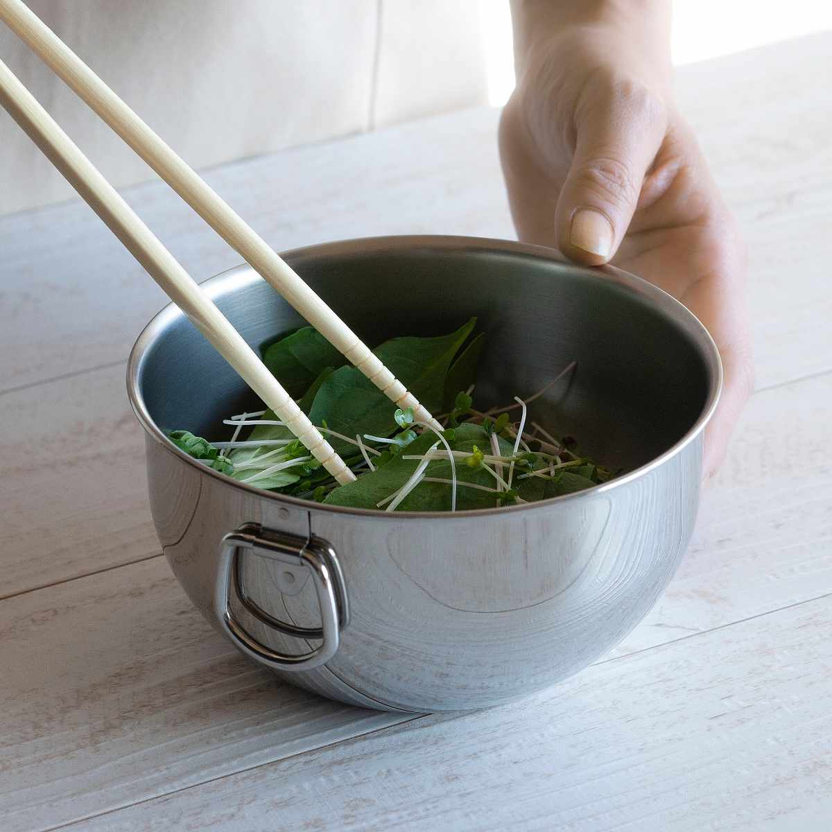 フタ付きボール 14cm ママクック ステンレス 日本製 （ 調理用ボウル