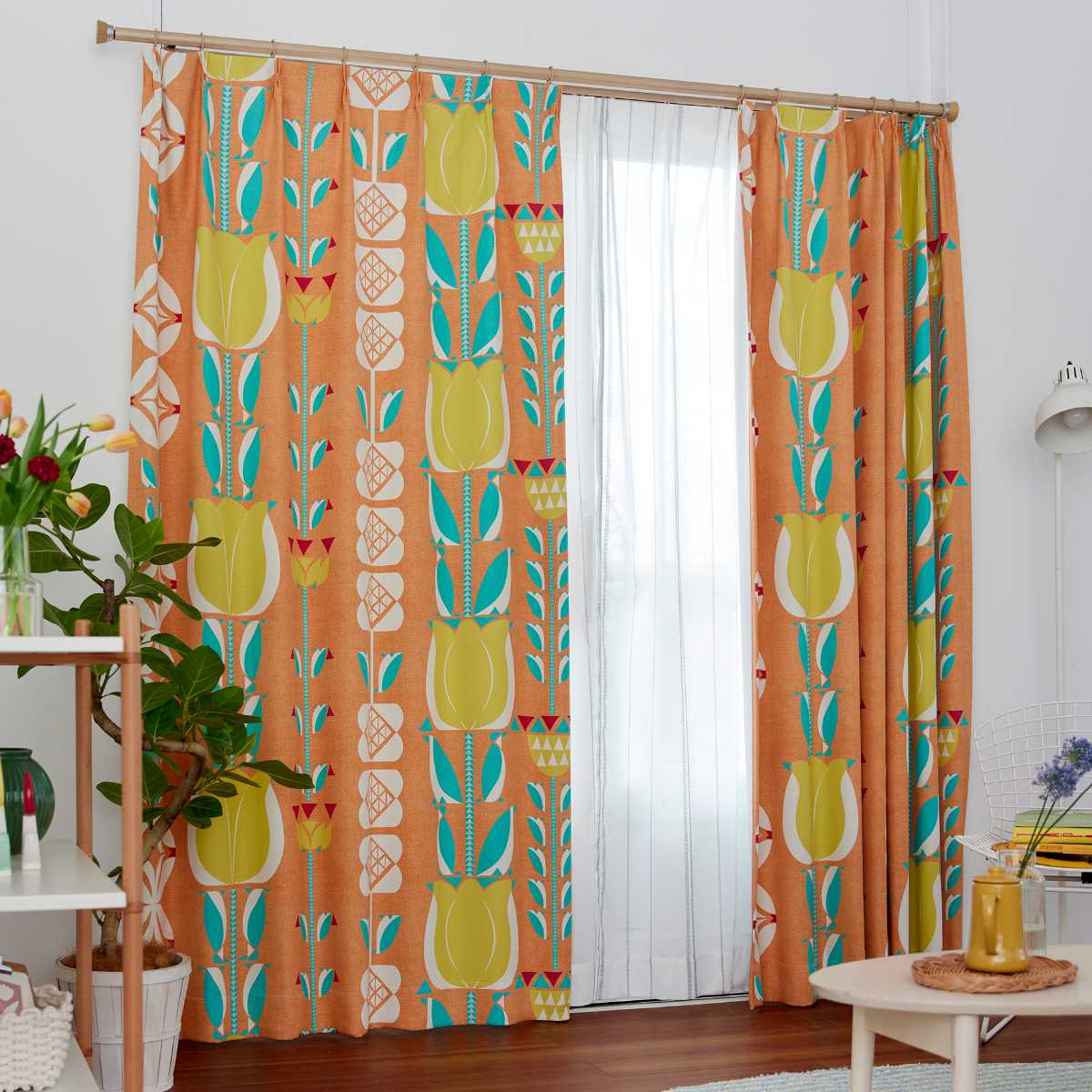 カーテン 遮光3級 チューリッペン 100×200cm 1枚入り スミノエ