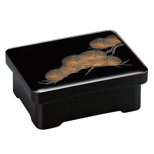 重箱 木製 足付 丼重 黒内朱沈金老松 食器 越前漆器 漆塗 （ お重 丼