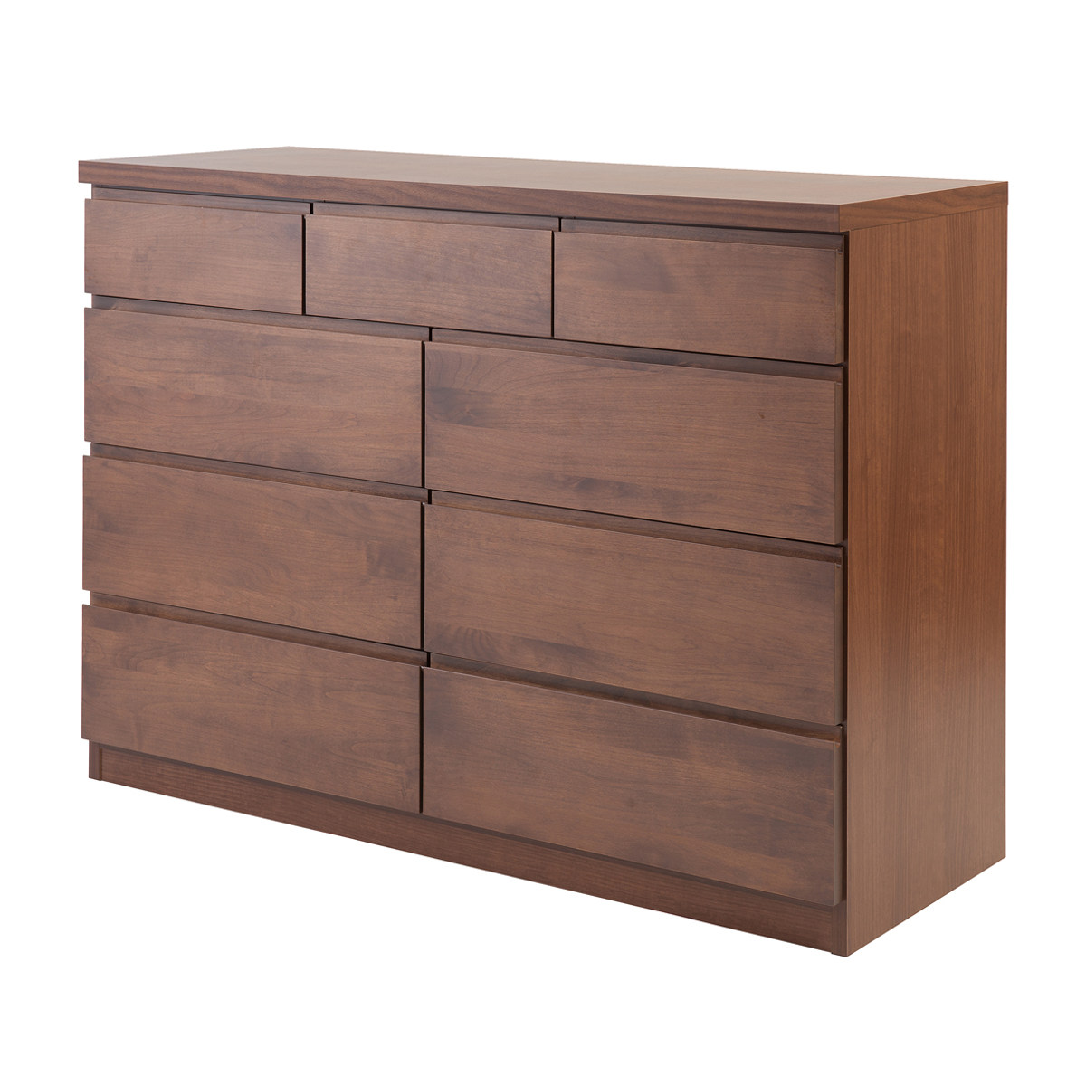 チェスト 4段 9杯 天然木 アルダー材 幅119.5cm （ 衣類収納 タンス