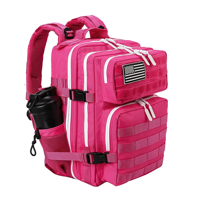 25L Small Gym Backpack W/Cup Holders Rose Red - LHI