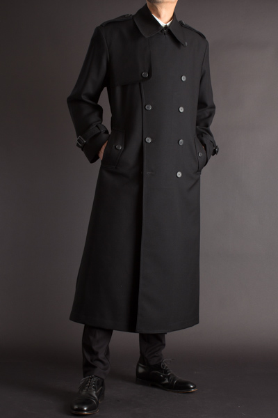 ロングコート着丈長め、着丈130cm ダブルトレンチコート ビッグ