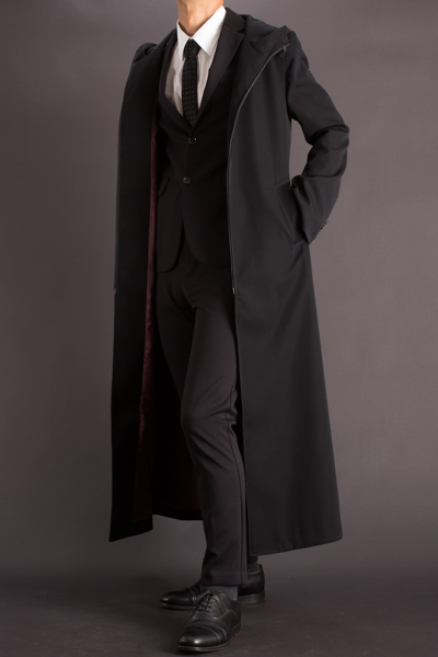 フード付き ロングコート ジップアップ 135｜着丈135㎝｜東京上野