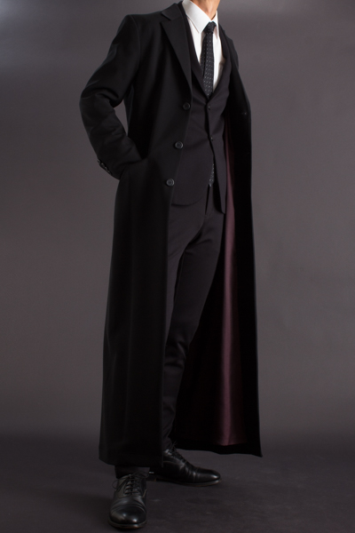 吉川晃司さん風のロングコート｜テーラードフレアコート 着丈145cm