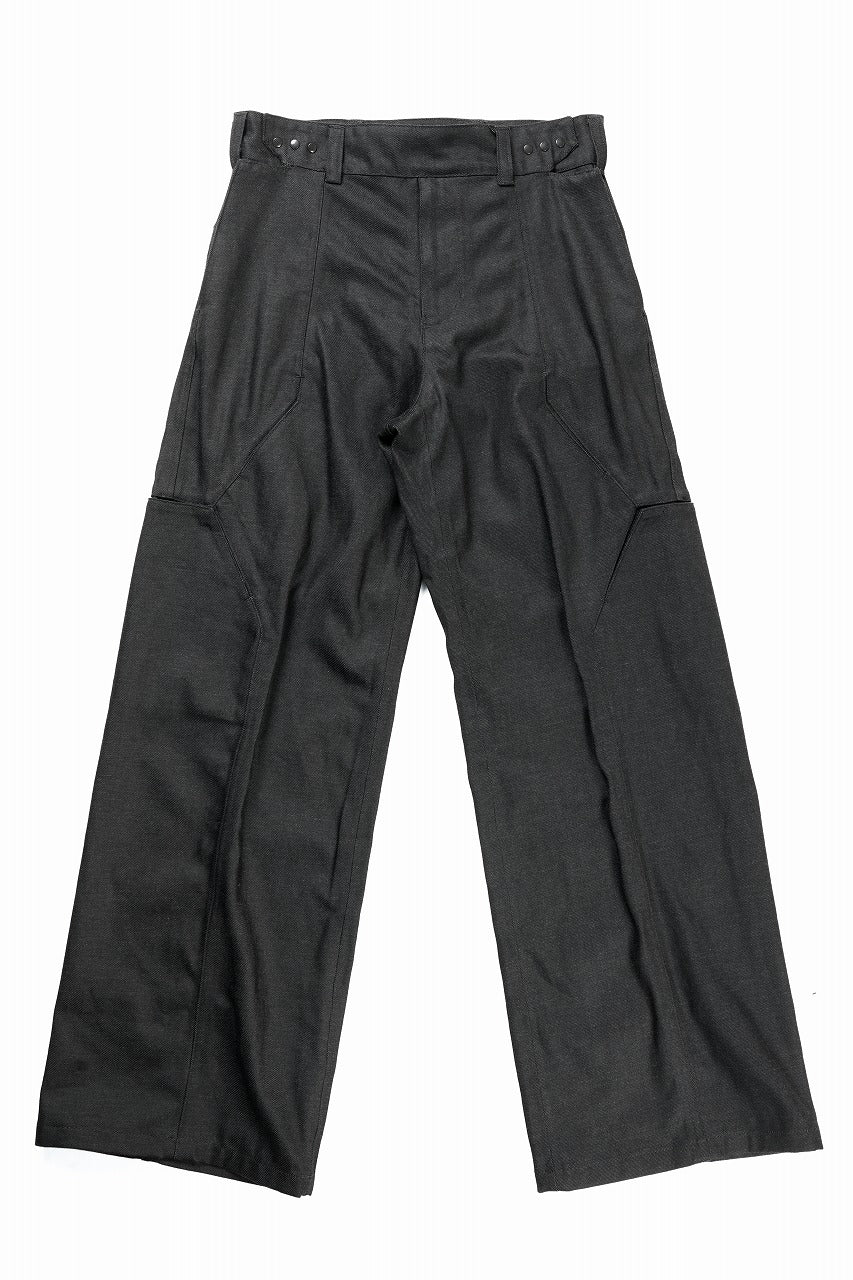 OPPOSE DUALITY 8POCKET PANEL WIDE DENIM TROUSERS (BLACK GREY)の