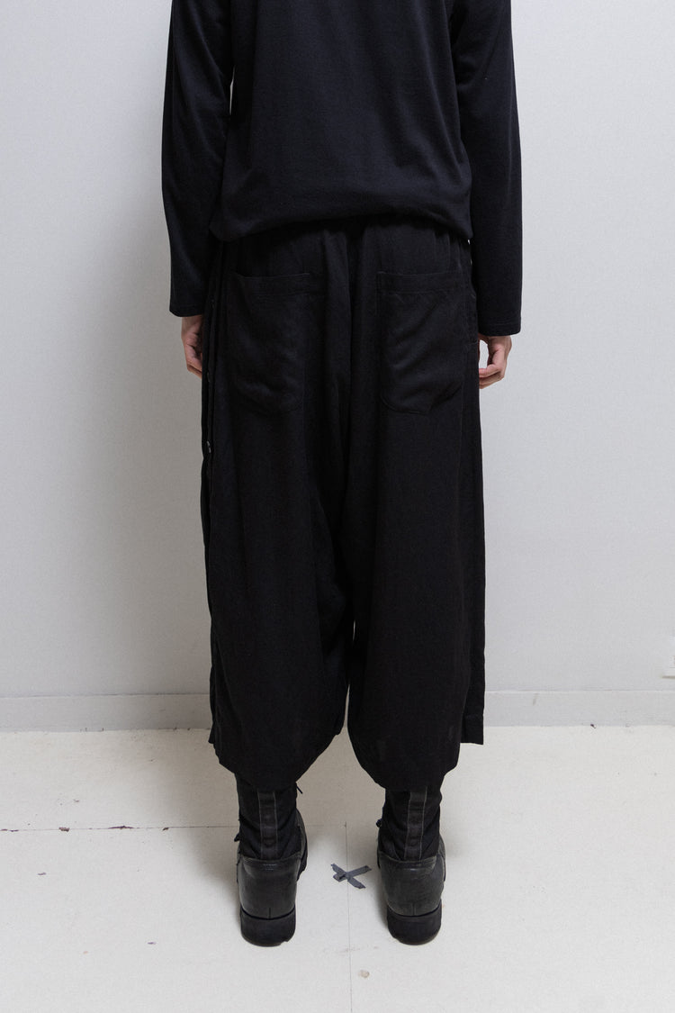 YOHJI YAMAMOTO POUR HOMME - SS15 Linen blend wide pants with