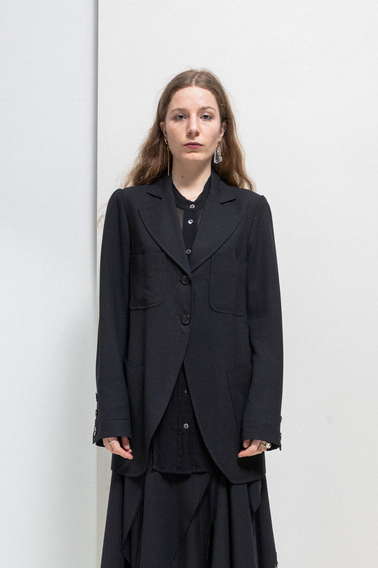 ANN DEMEULEMEESTER - 1990's Wool jacket with patch pockets – L'OBSCUR