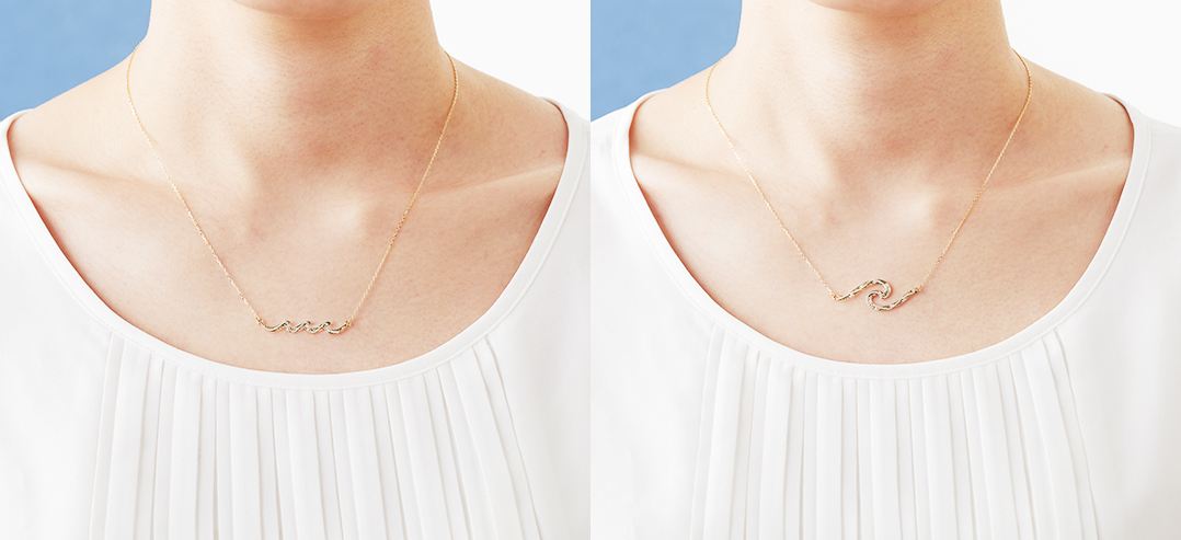 絶え間ない幸せを運ぶ」ユニークな波の形のネックレス