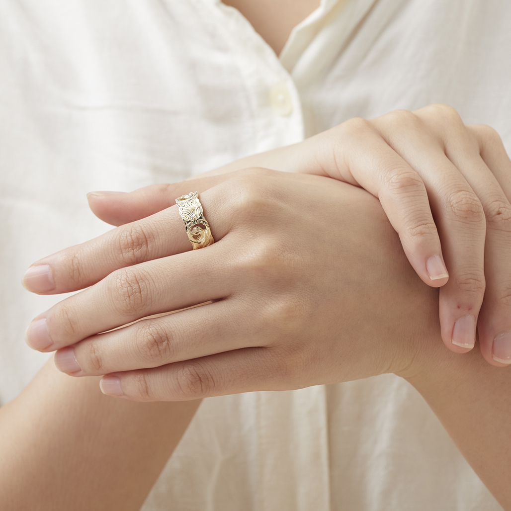 オーダーメイド・ハワイアンジュエリー〔K14YG〕透かし彫り/カット