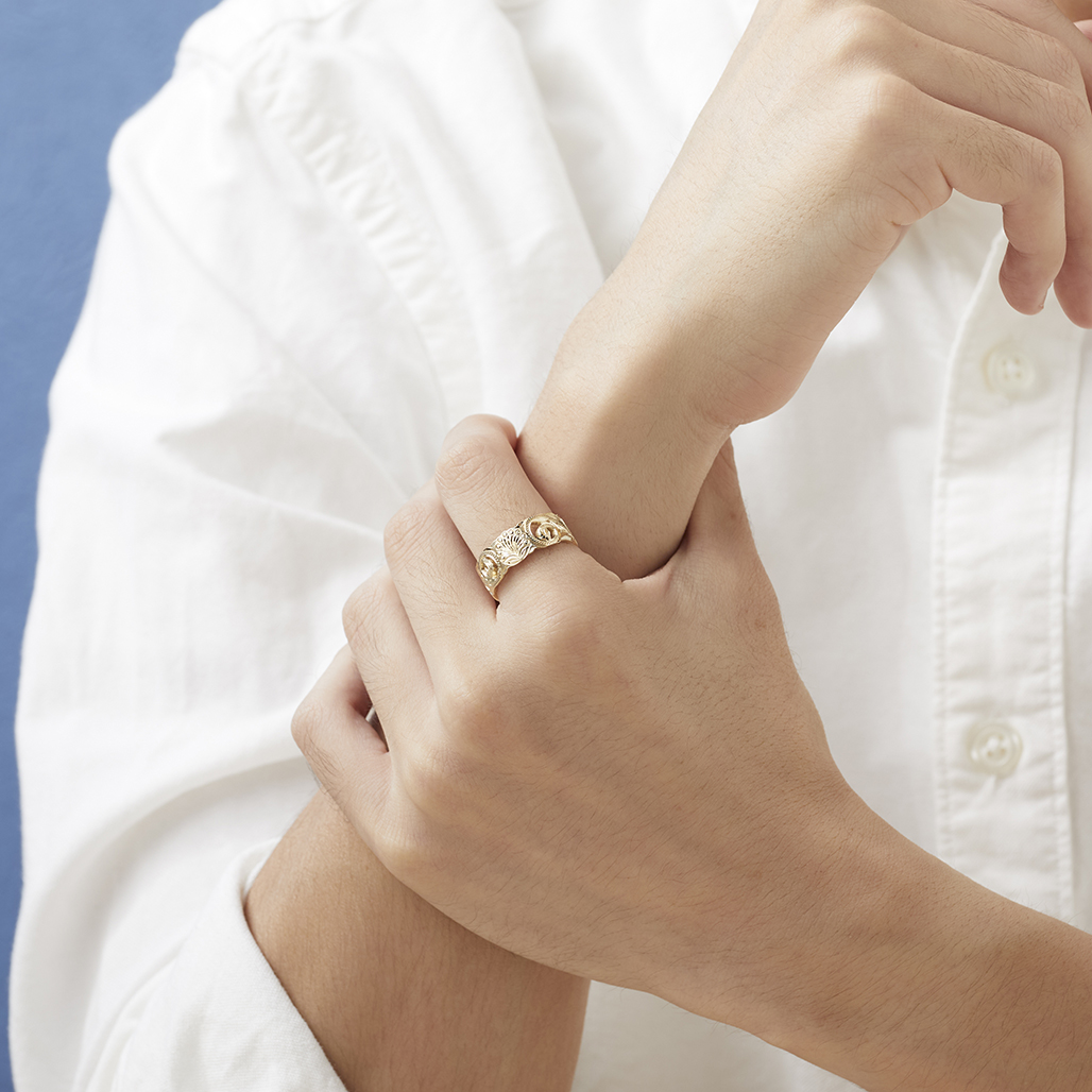 オーダーメイド・ハワイアンジュエリー〔K14YG〕透かし彫り/カット