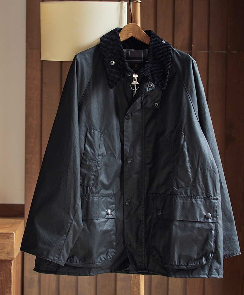 Bedale Wax Cotton Blouson (Oversize Fit)(32 BLK(Black)): Barbour