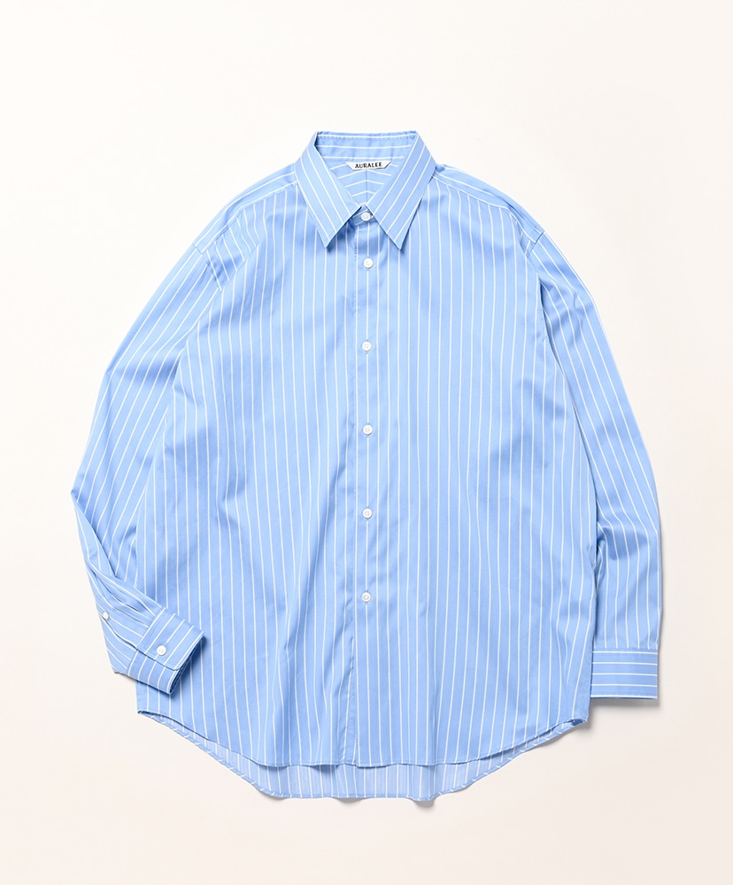 Cotton Silk Stripe Shirt(3(MEN) Ivory Stripe/アイボリーストライプ