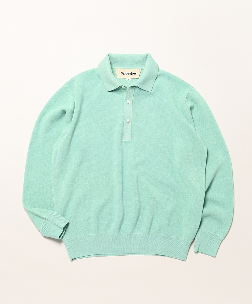 Long Sleeve Polo Sweater(M(MEN) Mint/ミント): Slopeslow