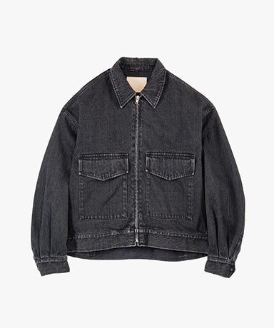 Selvage Denim Zip Jacket -DARK FADE-(0X2(WOMEN) Black Dark Fade