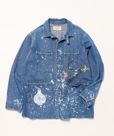 Denim Coverall - Aged Wash+Bleach(L(MEN) Blue/ブルー): Work of Art