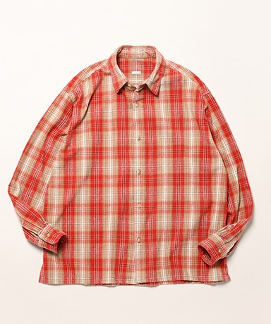 Vintage Cotton Silk Nep Twill Check Shirt(1(MEN) Red/レッド): A.PRESSE