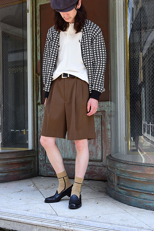 AURALEE[オーラリー] 23SS Light Wool Max Gabardine Shorts [Dark Brown]