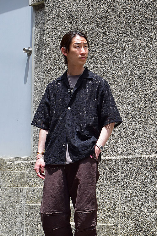 NEEDLES[ニードルズ] 23SS Cabana Shirt-C/Pe/R-Lace Cloth/Flower [Black]