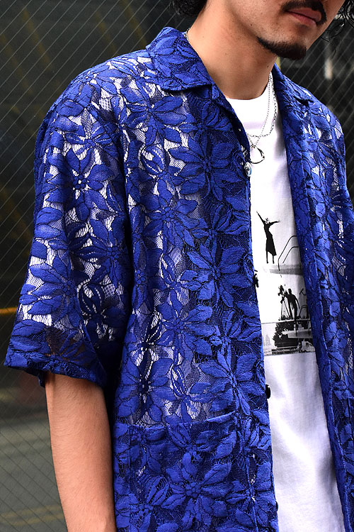 NEEDLES [ニードルズ] 23SS Cabana Shirt-C/Pe/R-Lace Cloth/Flower [NVY]