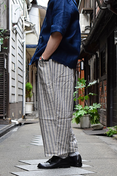 HAVERSACK[ハバーサック]フロントギャザーサルエルパンツ[Stripe]