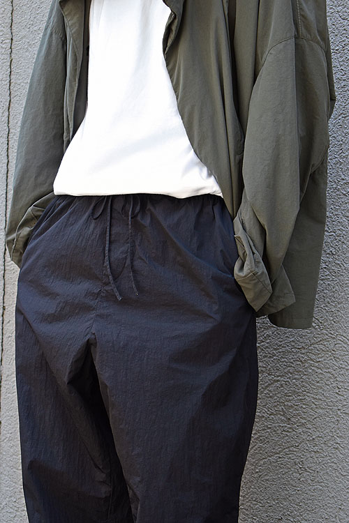 ATON[エイトン] 23AW Hand Dyed Nylon-Over Pants [Black]