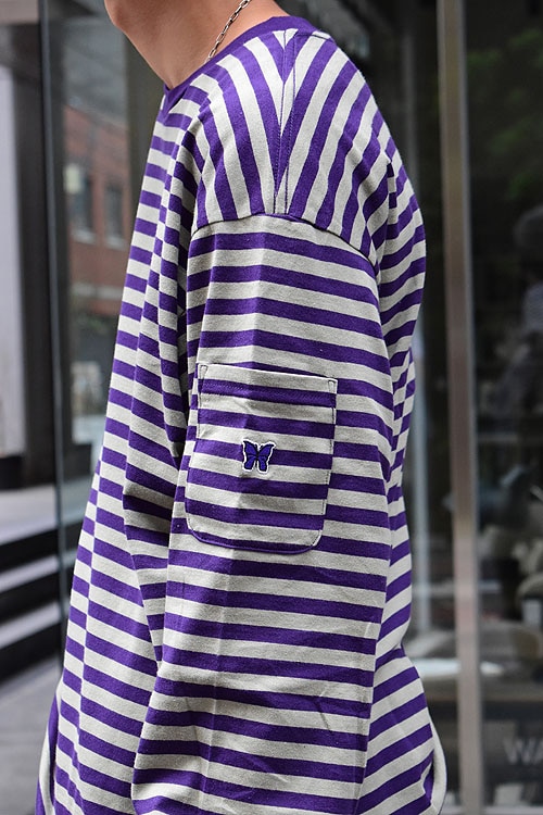 NEEDLES[ニードルズ] 23AW L/S Crew Neck Tee-Cotton Stripe Jersey